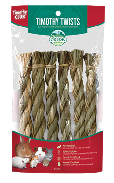 Oxbow Thimothy Twists, High Fiber and Fun for rabbit, guinea pig, or chinchilla and hamster (6 Pcs)