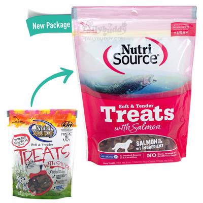 Nutri Source Treats with Salmon ขนมสำหรับฝึกสุนัข สูตรแซลมอน แบบเนื้อนุ่ม (170g)