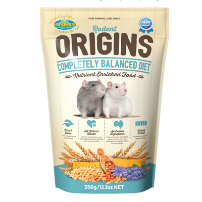 Vetafarm Origins Rodent Competely Balanced Diet, Nutrient Enriched Food for Rat and Mice