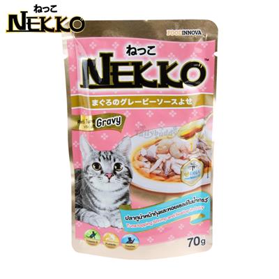 NEKKO CAT Tuna topping Shrimp and Scallop in Grave  (70g)