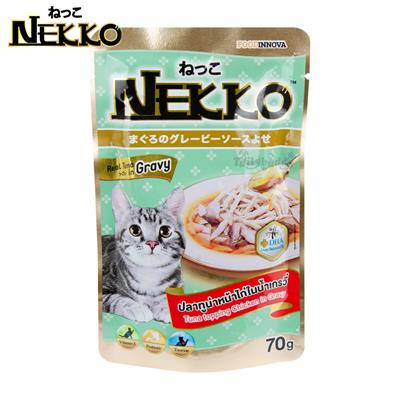 Nekko Cat food Tuna topping Chicken in Gravy (70g)