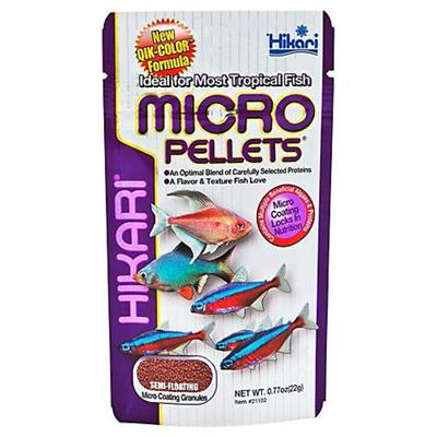Hikari Micro Pellets for Tetras, Barbs and Other Small-Mouthed Tropical Fish, Semi-Floating (22g. , 45g.)
