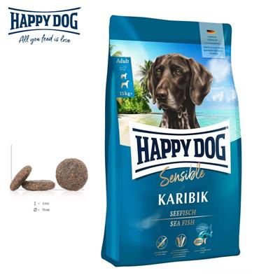 Happy Dog Sensible Karibik Sea Fish อาหารสุนัขโต สูตรปลาทะเล สำหรับสุนัขแพ้อาหารง่าย (ไม่มีส่วนผสมของไก่)