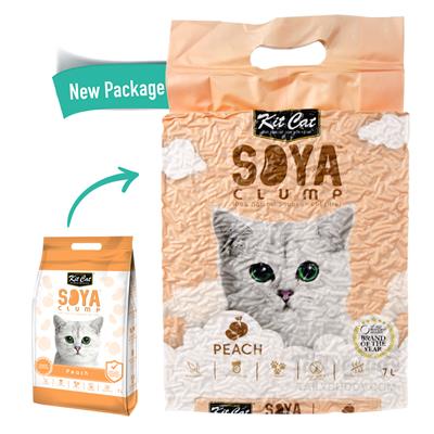 Kit Cat Soya Clump ทรายแมวเต้าหู้ กลิ่น พีช ธรรมชาติ 100% เก็บกลิ่นไว ไร้ฝุ่น ทิ้งชักโครกได้ (7L.)