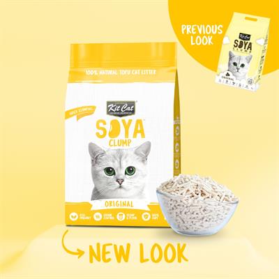 Kit Cat Soya Clump ทรายแมวเต้าหู้ กลิ่น เต้าหู้ ธรรมชาติ 100% เก็บกลิ่นไว ไร้ฝุ่น ทิ้งชักโครกได้ (7L.)
