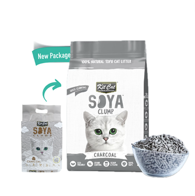 Kit Cat Soya Clump ทรายแมวเต้าหู้ กลิ่น ชาร์โคล ธรรมชาติ 100% เก็บกลิ่นไว ไร้ฝุ่น ทิ้งชักโครกได้ (7L.)