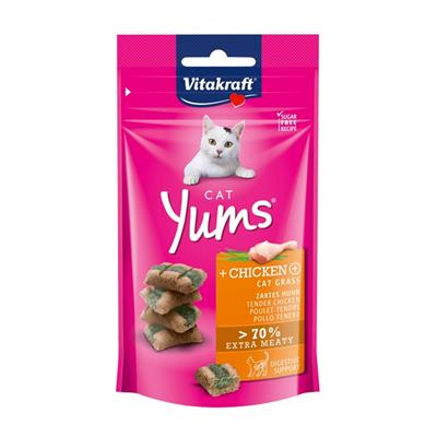 Vitakraft Cat Yums Chicken & Cat grass Extra meaty bites with tender chicken and inulin (40g)