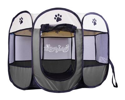 Pet playpen,Tent, Home (Gray) for dogs/cats on journeys or on exhibitions, easy set up (Size: M)