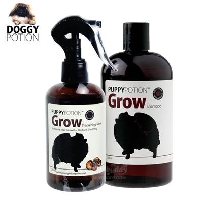 ชุดคู่! Puppy Potion Grow แชมพู + สเปรย์ บำรุงขนสุนัข สารสกัดจากโสม ฟื้นฟูรากขน ลดขนร่วง กระตุ้นเกิด