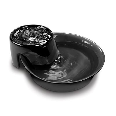 Pioneer Pet Durable Ceramic Drinking Fountain Big Max for any size pet (Black) (128oz/3.78L)