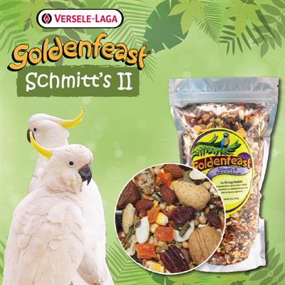 ใหม่! โกลเด้นเฟสท์ สมิทช์ Goldenfeast Schmitts 2 อาหารนก สูตรถั่วพร้อมเปลือก อร่อยและสนุก สำหรับนกแก้วใหญ่ (708g)