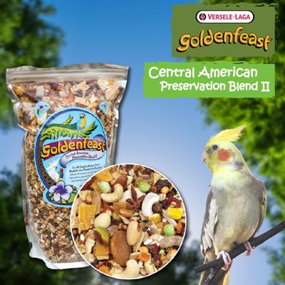 New! Goldenfeast Central American II Bird Food for small-medium parrot to amazons (708g)