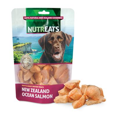 NUTREATS Ocean Salmon นูทรีทส์ เนื้อปลาแซลมอน ขนมสุนัขฟรีซดรายเพื่อสุขภาพ