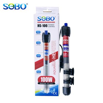 SOBO High-class aquarium heater ฮีตเตอร์สำหรับตู้ปลาแบบแท่งแก้ว (HS-100W) สำหรับตู้ปริมาตรน้ำ 100L (ทำอุณหภูมิได้ 20 ํC ~ 32 ํC )