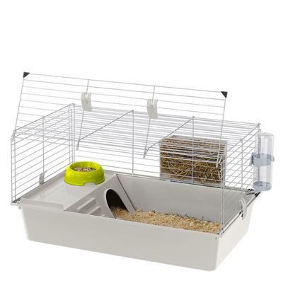 Ferplast CAVIE 80 SET Guinea Pig Cage, Full option (Light Grey)