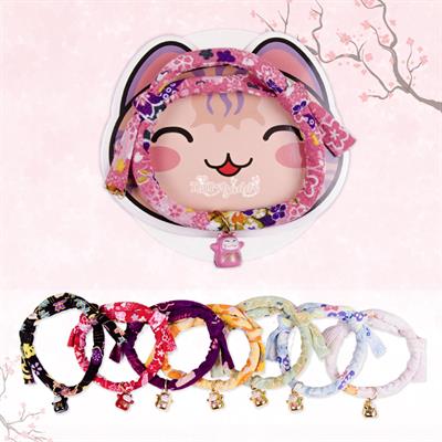 Japanese style tie cat collar (Randomed colors)
