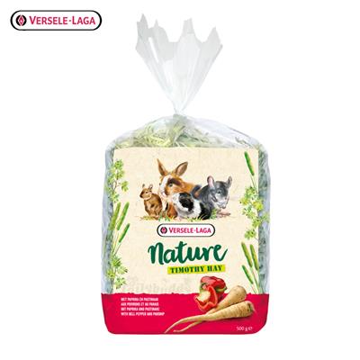 Versele-Laga Nature Timothy หญ้าทิโมธีคัดพิเศษ ผสมพริกหยวกและหัวผักกาด เพิ่มภูมิต้านทานโรค (500g)