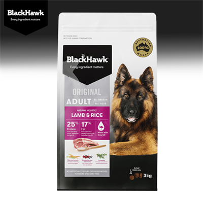 BlackHawk Dog Adult (Original) Lamb & Rice อาหารสุนัขโฮลิสติก สูตรเนื้อแกะและข้าว เสริมภูมิต้านทาน บำรุงผิวหนัง บำรุงข้อกระดูก