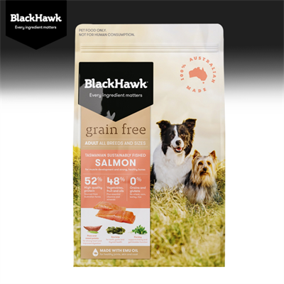 Black Hawk (Grain-Free) Salmon Rich in omega oils for skin, joint, muscle and heart health
