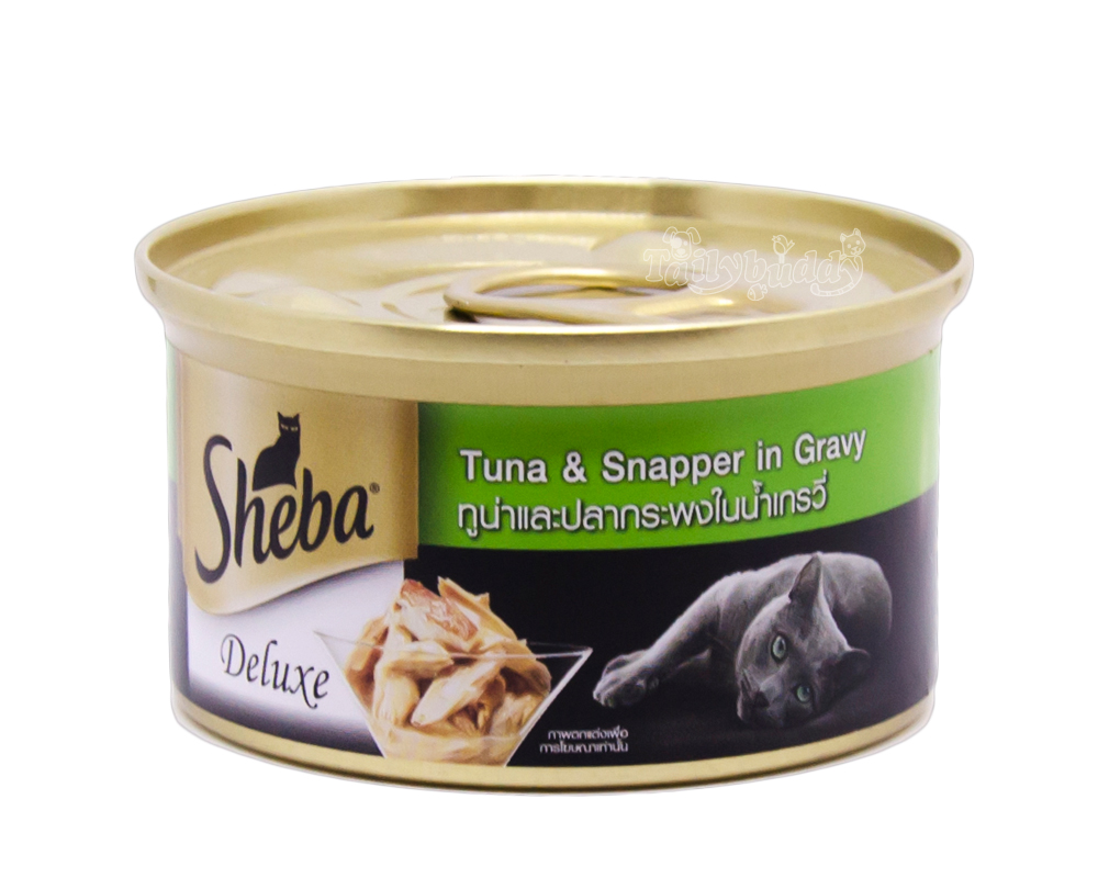 ชีบา ดีลักซ์ ทูน่าและปลากระพงในน้ำเกรวี่ สำหรับแมวอายุ 1 ปีขึ้นไป (85g)