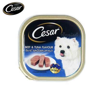 Cesar อาหารเปียก รสเนื้อวัวและปลาทูน่า (100g.)