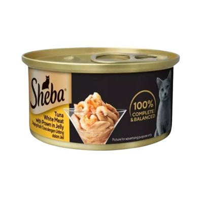 ชีบา ดีลักซ์ อาหารแมวชนิดเปียก รสทูน่าและกุ้งในน้ำเจลลี่ (85g)