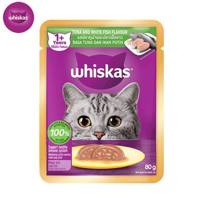 Whiskas Pouch Tuna & White Fish - Tuna & Whitefish Wet Cat Food Pouch from Whiskas for Adult 1+ Cats(80g.)