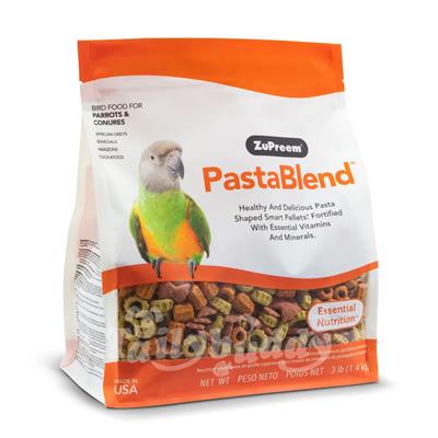 Zupreem Parrot PastaBlend Daily essential nutrition with pasta shapes and natural colors for African greys, Cockatoos, Amazons, Senegals (ML) (3lb/ 1.4kg)