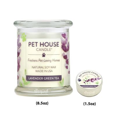 Pet House Candle - Lavender Green Tea เทียนหอม ซอย แวกซ์ กำจัดกลิ่นฉี่/กลิ่นสาป สัตว์เลี้ยง ปลอดภัยสำหรับสัตว์และเด็ก