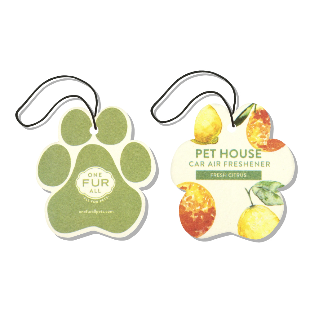 Pet House Car Air Freshener (Fresh citrus) แผ่นน้ำหอม แขวนในรถ กลิ่นส้ม