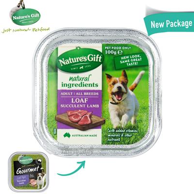 Nature s Gift Succulent Lamb อาหารสุนัข แบบเปียก รสเนื้อแกะ แบบถาด (100g.)