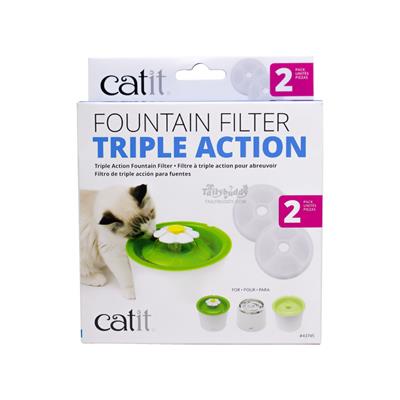 Catit Triple Action Fountain Filter แผ่นกรองสำหรับน้ำพุแมว (2แพ็ค)