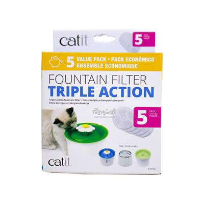 Catit Triple Action Fountain Filter  (5pac.)