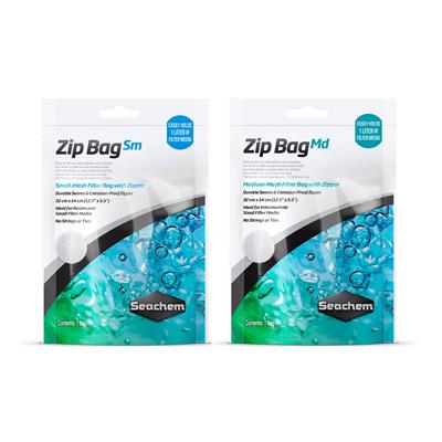 Seachem Zip Bag - fine mesh filter bag with zipper,  Ideal for intermediate and small sized media Corrosion-proof zipper (32cm x 14cm)