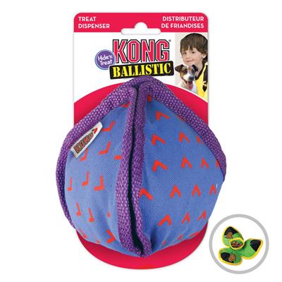 KONG Ballistic Hide n Treat - ของเล่นสุนัข ลูกบอลซ่อนขนม ฝึกทักษะ