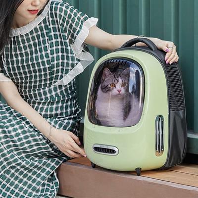 PETKIT BREEZY SMART CAT CARRIER กระเป๋าแคปซูลสัตว์เลี้ยงติดแอร์ ดีไซน์สุดเก๋ มีโคมไฟภายใน (สีขาว/เขียว/ฟ้า)