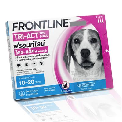 Frontline Tri-Act treatment and prevention of flea, tick, mosquitos and biting flies 10-20kg (M) (3 tubes)