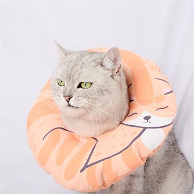 Miaoho Orange Cat Collar - Soft Cute Cat Recovery Collars in orange cat pattern, soft protection from licking.