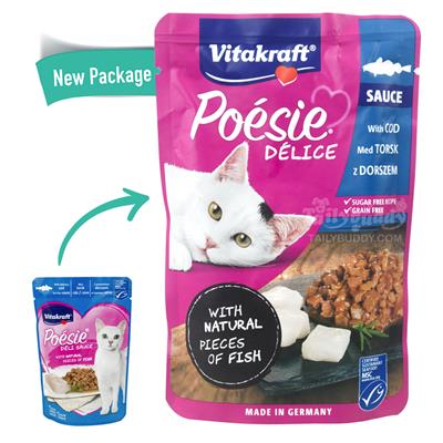 Vitakraft Poesie Deli Sauce wet food for cats, Delicious cod in a fine sauce (85g)