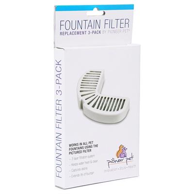 Pioneer Pet Fountain Filter Replacement for Ceramic & Stainless Steel Fountains (3 Packs #3002)