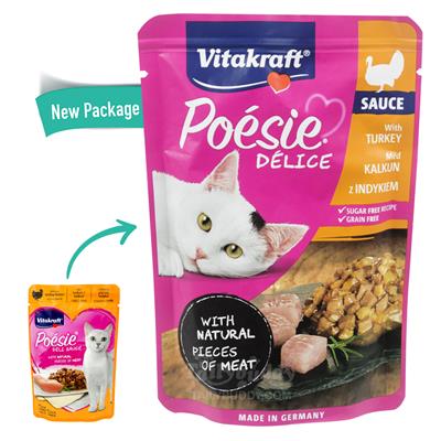 Vitakraft Poesie Deli Sauce wet food for cats, Juicy turkey breast in a fine sauce (85g)