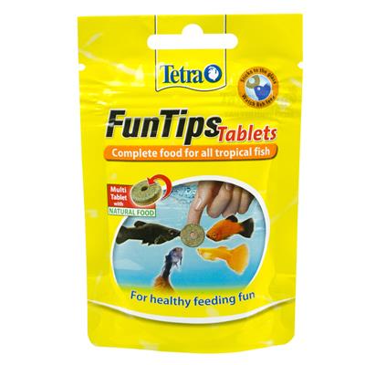Tetra FunTips Tablets Complete food for all tropical fish  (20 Tablets/ 8g)