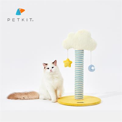PETKIT Dreamy Cloud Scratcher ที่ลับเล็บแมว ที่ขูดเล็บแมว รูปทรงก้อนเมฆ มีดวงดาว ดวงจันทร์น้อยห้อยแกว่งไกว แข็งแรง ตกแต่งบ้านได้ดี