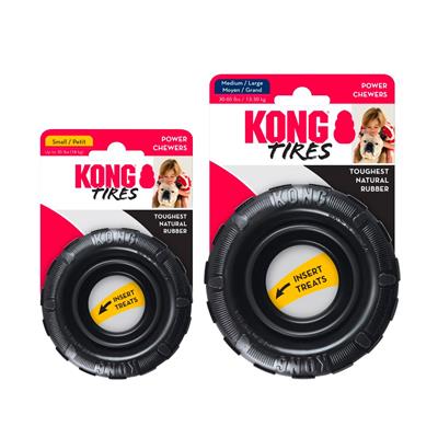 KONG Extreme Tires ของเล่นสุนัขทำจากยางธรรมชาติรูปทรงล้อรถ ไว้กัดเล่น ลับฟัน ฝึกพฤติกรรม ซ่อนขนมไว้ภายในได้ (S, M/L)