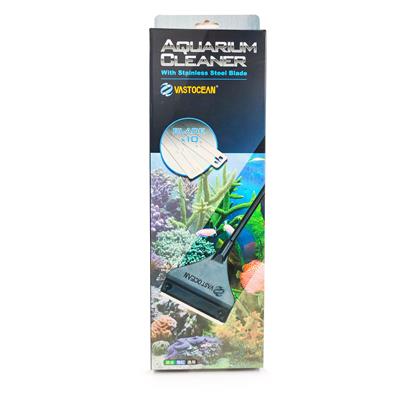 Vastocean Aquarium Cleaner With Stainless Steel Blade, extendable length to 63cm, 10 replacement blade