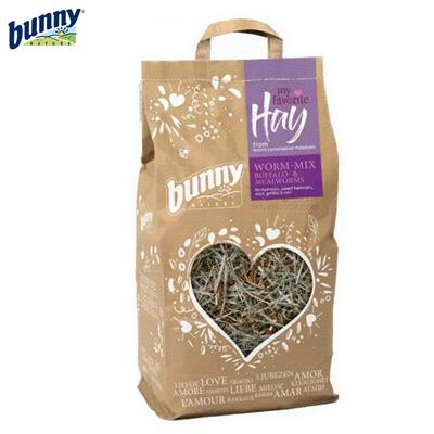 Bunny Nature - my favorite Hay (Worm-Mix buffalo & Mealworms) หญ้าอบแห้ง 28ชนิด ผสมหนอน (100g)