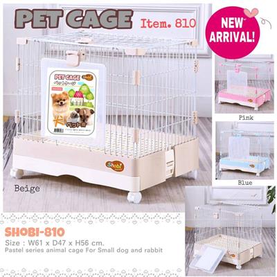 Shobi Cage for Rabbit, Guinea Pigs, Puppy New model stronger steel door (No.810) (W64xD47×H54cm)