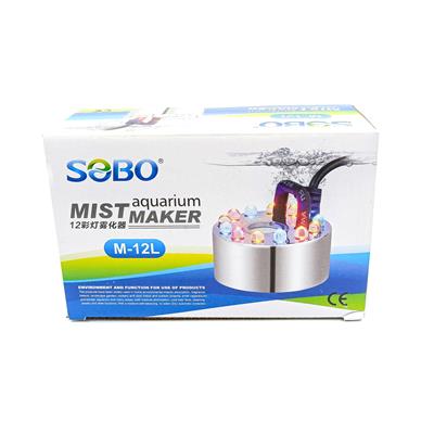 SOBO Aquarium Mist Maker เครื่องทำหมอก สำหรับตู้ปลา บ่อปลา น้ำตก น้ำพุ พร้อมไฟ LED ในตัว ระบบ Ultrasonic ปลอดภัย M-12L