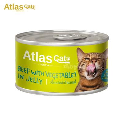 Atlas Cat Beef with Vegetables in Jelly, Made from imported beef (85g)