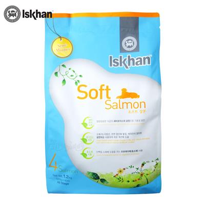 Iskhan Soft Salmon อาหารสุนัข เม็ดนุ่ม สูตรแซลมอน สำหรับสุนัขโต 1ปี ขึ้นไป ช่างเลือก กินยาก หรือมีปัญหาการเคี้ยว (300g x 4ถุง ) (1.2kg)